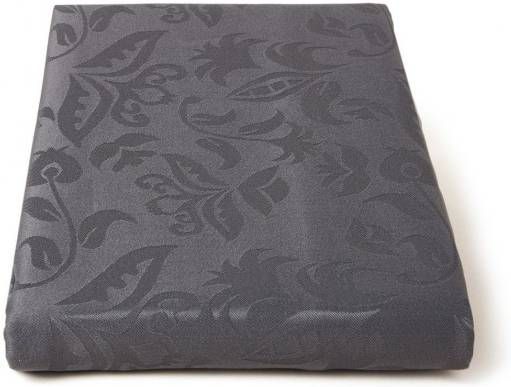 KOOK Tafelkleed 140 x 300 cm Damast Polyester donker grijs