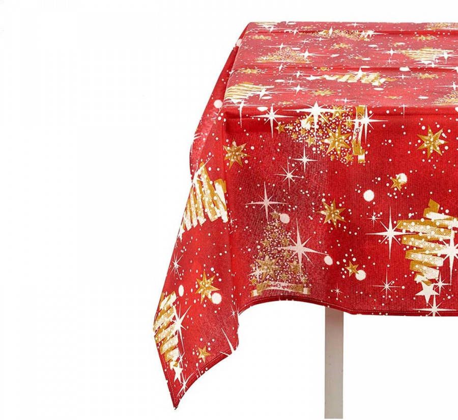 Arte r Kerst Print Tafelkleed Katoen/polyester Canvas Formaat 140 X 240 Cm Tafellakens