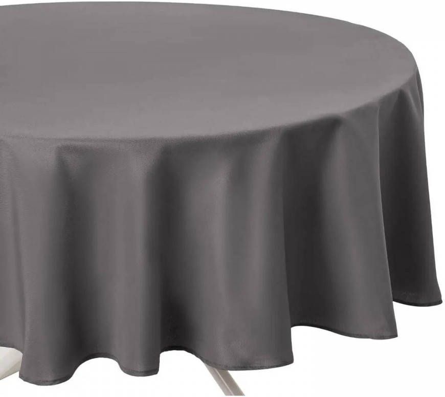 Atmosphera Tafelkleed Rond 180 Cm Grijs Polyester Tafellakens