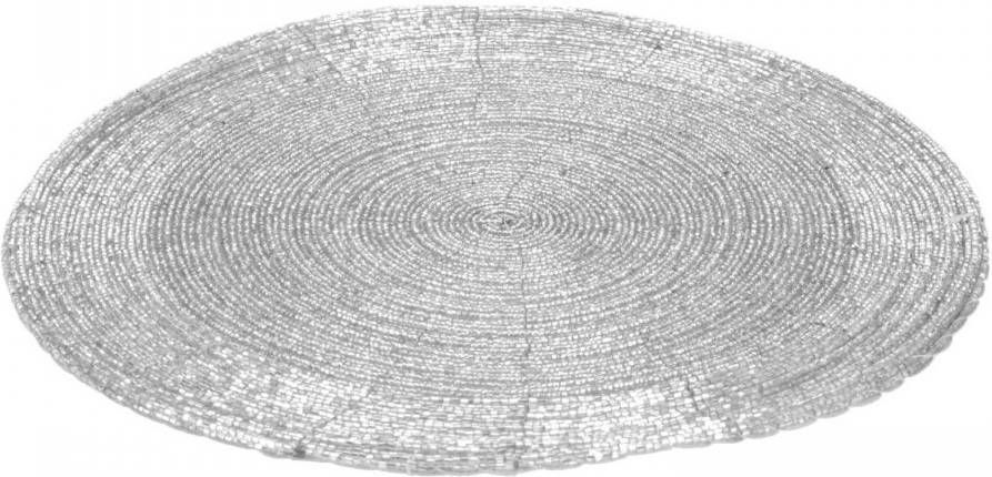 Merkloos 1x Stuks Placemats/onderleggers Zilver Rond D35 Cm Placemats