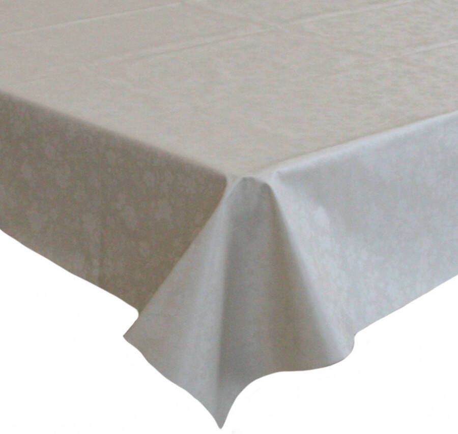 Bellatio Design Tafelzeil/tafelkleed Creme Met Bloemen Motief 140 X 250 Cm Tafelzeilen