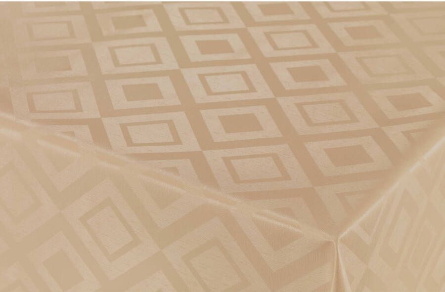 Bellatio Design Tafelzeil/tafelkleed Damast Gouden Ruiten Print 140 X 180 Cm Tafelzeilen