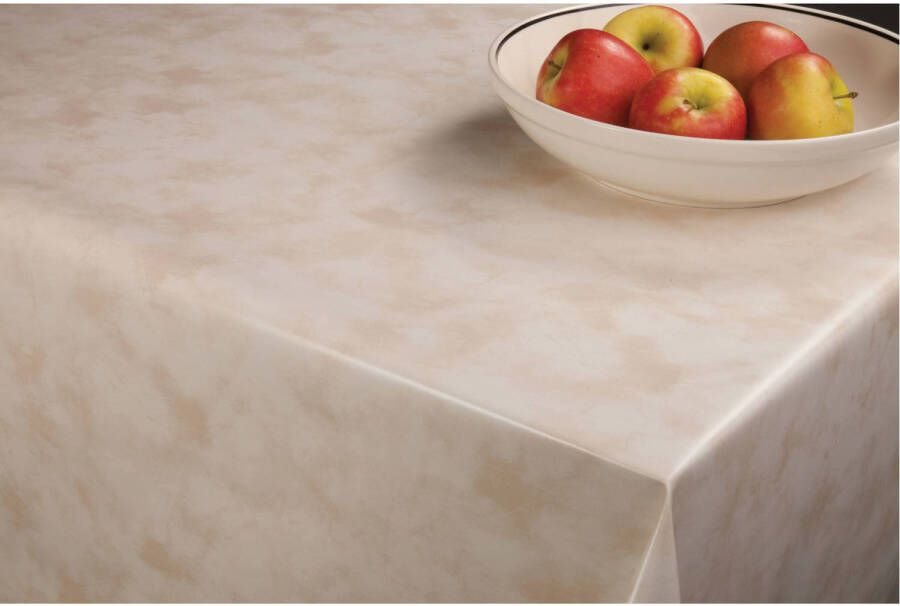 Bellatio Design Tafelzeil/tafelkleed Gemeleerd Beige 140 X 300 Cm Tafelzeilen