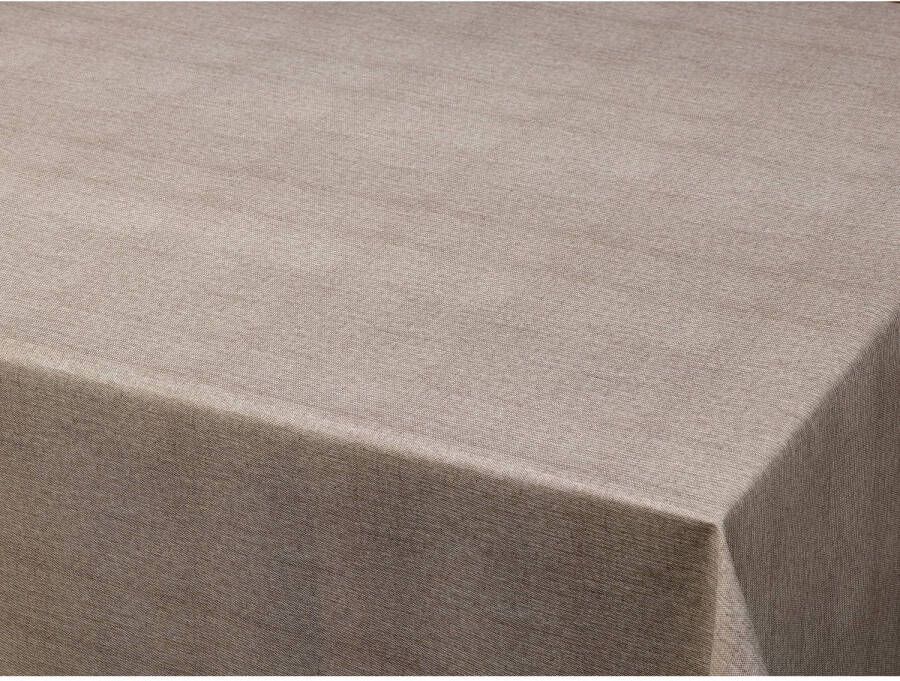 Bellatio Design Tafelzeil/tafelkleed Gemeleerd Taupe Look 140 X 220 Cm Tafelzeilen