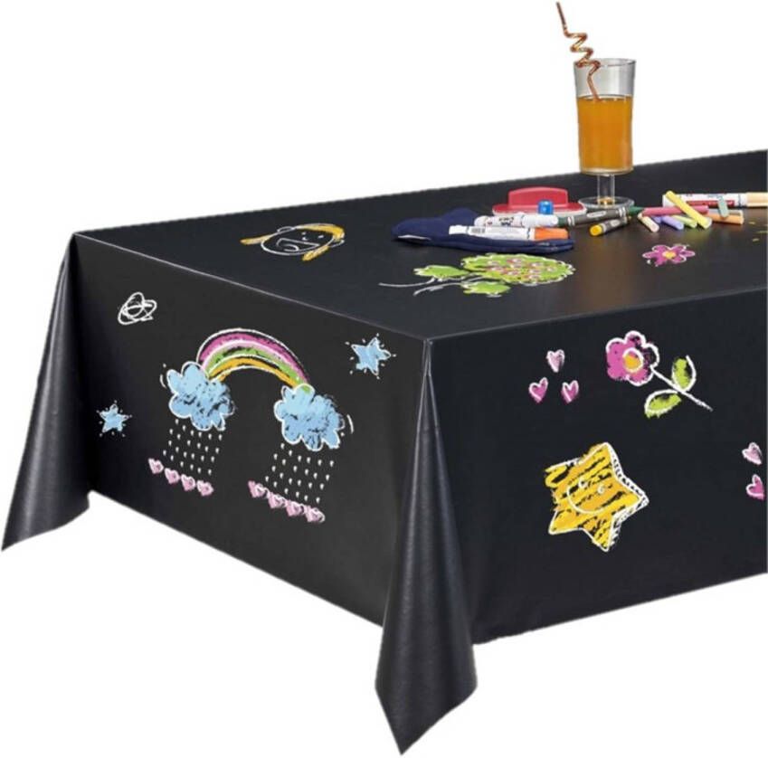 Bellatio Design Tafelzeil/tafelkleed Krijtzeil/schoolbord 140 X 180 Cm Tafelzeilen