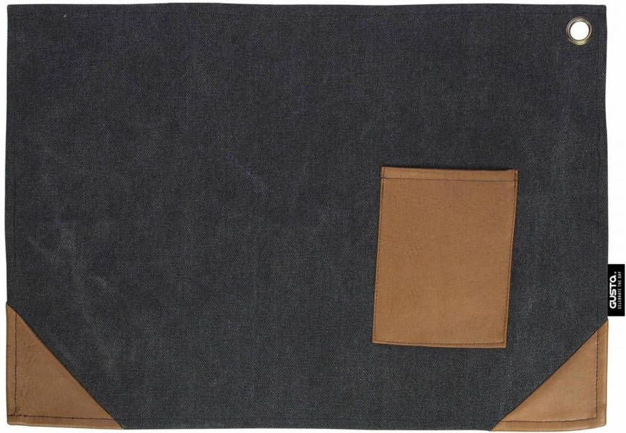 Benza Placemat Canvas 45 X 32 Cm Zwart 2 Stuks