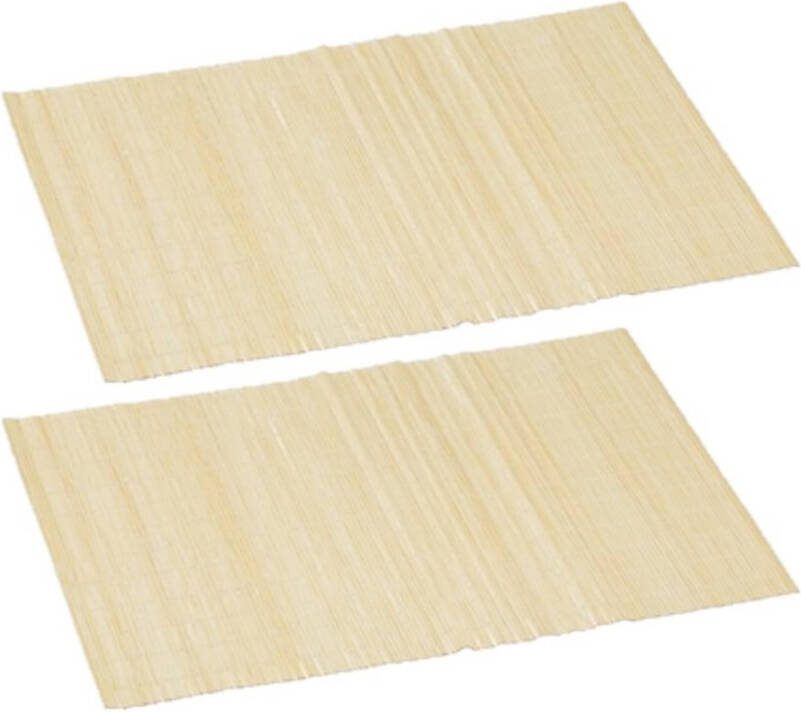 Cepewa 4x Stuks Rechthoekige Bamboe Placemats Beige 30 X 45 Cm Placemats