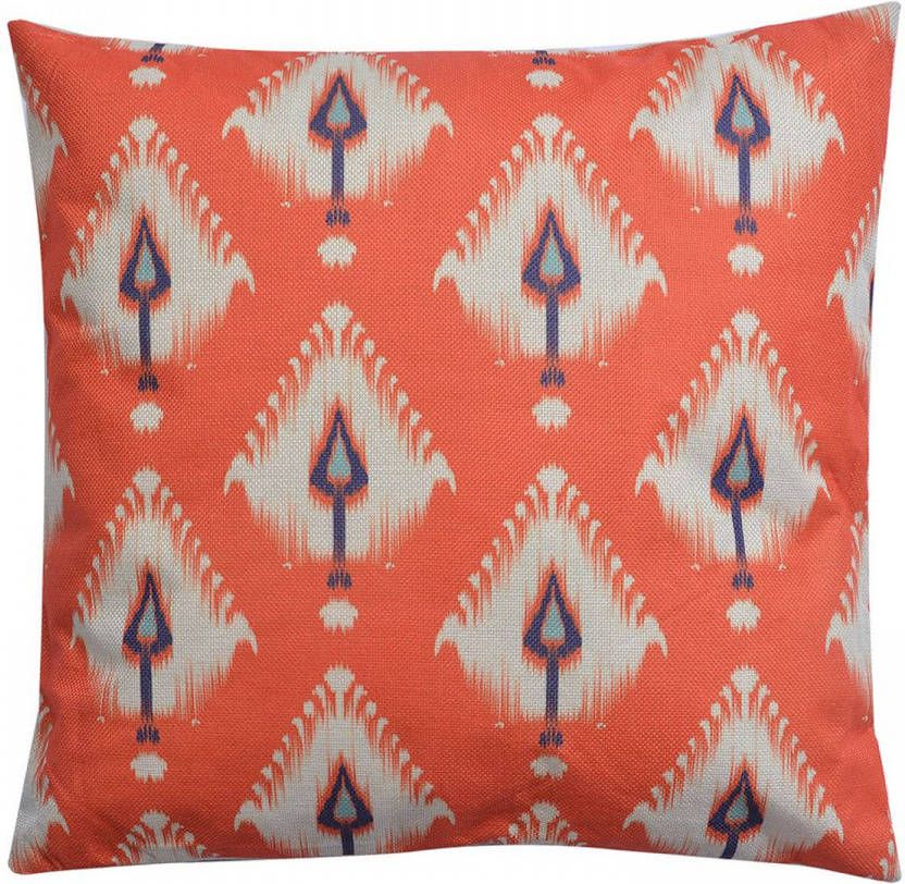 Clayre & Eef Sierkussen 43x43 Cm Oranje Synthetisch Vierkant Kussenhoes Met Kussenvulling Oranje Kussenhoes Met