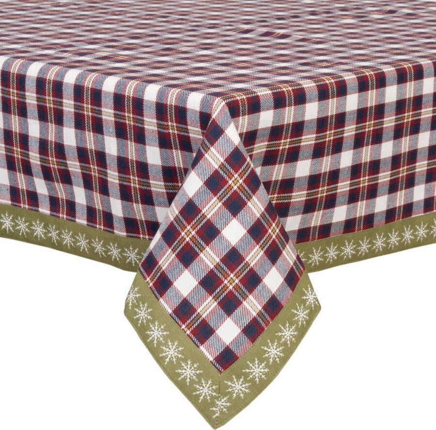 Clayre & Eef Tafelkleed 100x100 Cm Rood, Blauw, Multi Colour Katoen, 100% Katoen