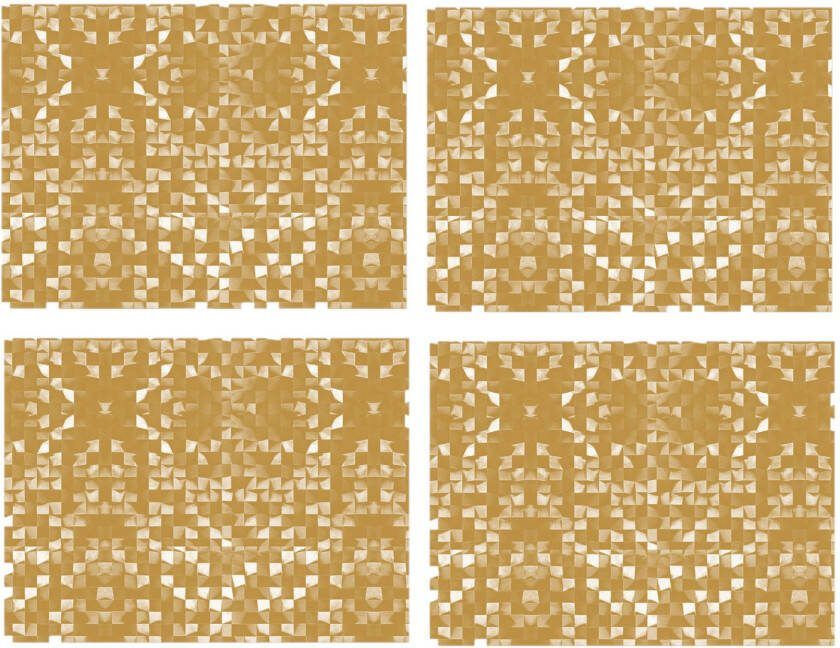 Contento 4x Stuks Retro Stijl Placemats Van Vinyl 40 X 30 Cm Geel Placemats