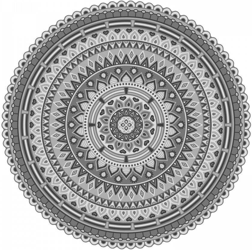 Contento Ibiza Stijl Ronde Placemats Van Vinyl D38 Cm Grijs Placemats