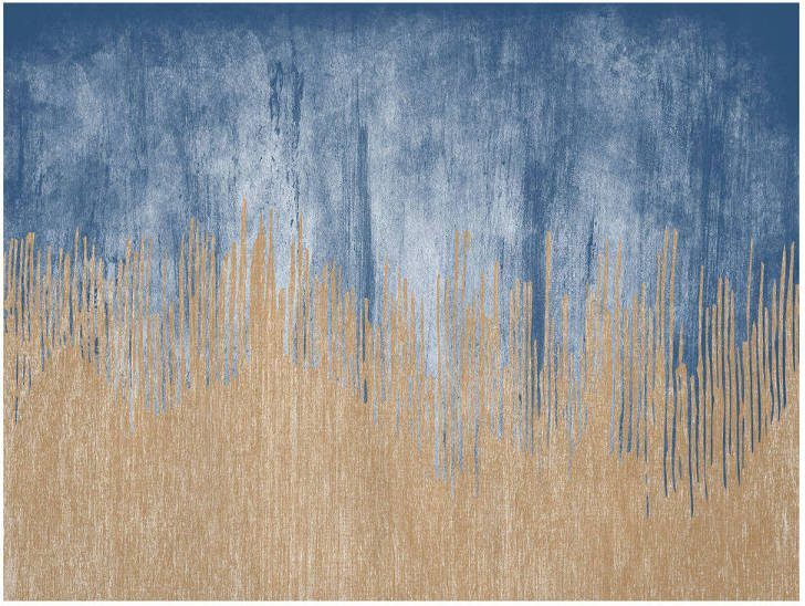 Contento Luxe Stijlvolle Placemats Van Vinyl 40 X 30 Cm Blauw/geel Placemats