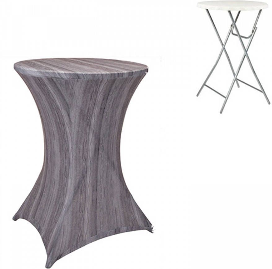 CUHOC Grijze Houtlook Statafelhoes/Statafelrok/Tafelrok Ø80 X 110 Cm