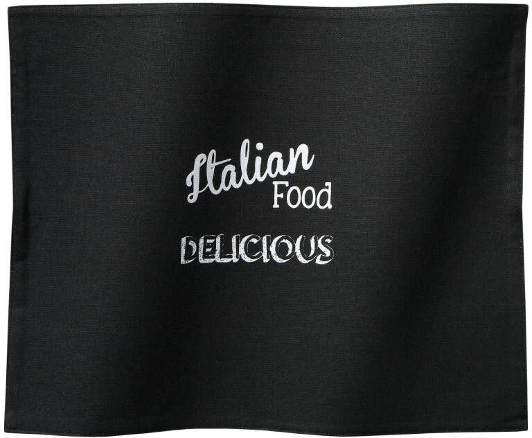 DDDDD Placemat Italian Food 35 X 45 Cm Black Per 6 Stuks