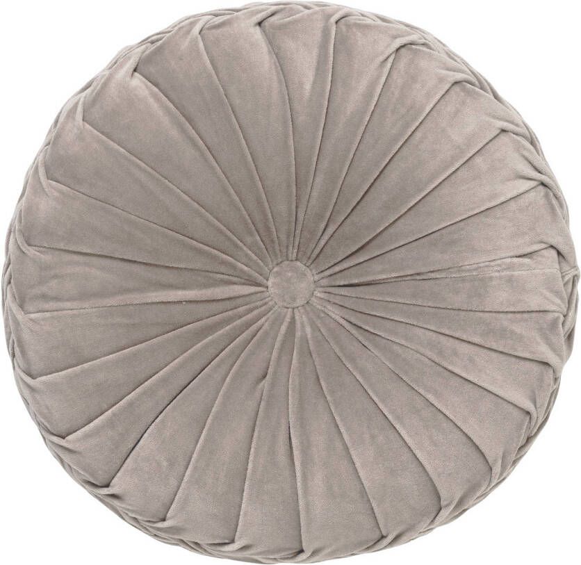 Dutch Decor KAJA Sierkussen rond velvet Driftwood 40 cm taupe