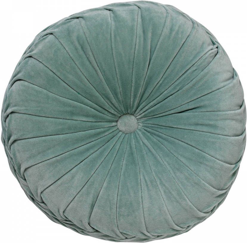 Dutch Decor KAJA Sierkussen rond velvet Jadeite 40 cm groen