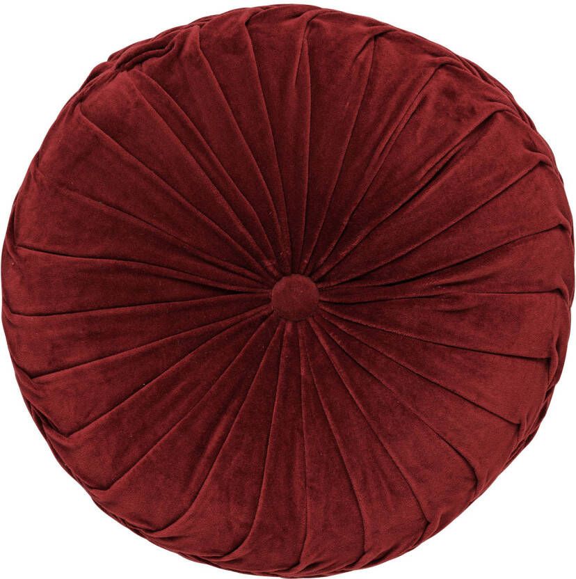 Dutch Decor KAJA Sierkussen rond velvet Merlot 40 cm