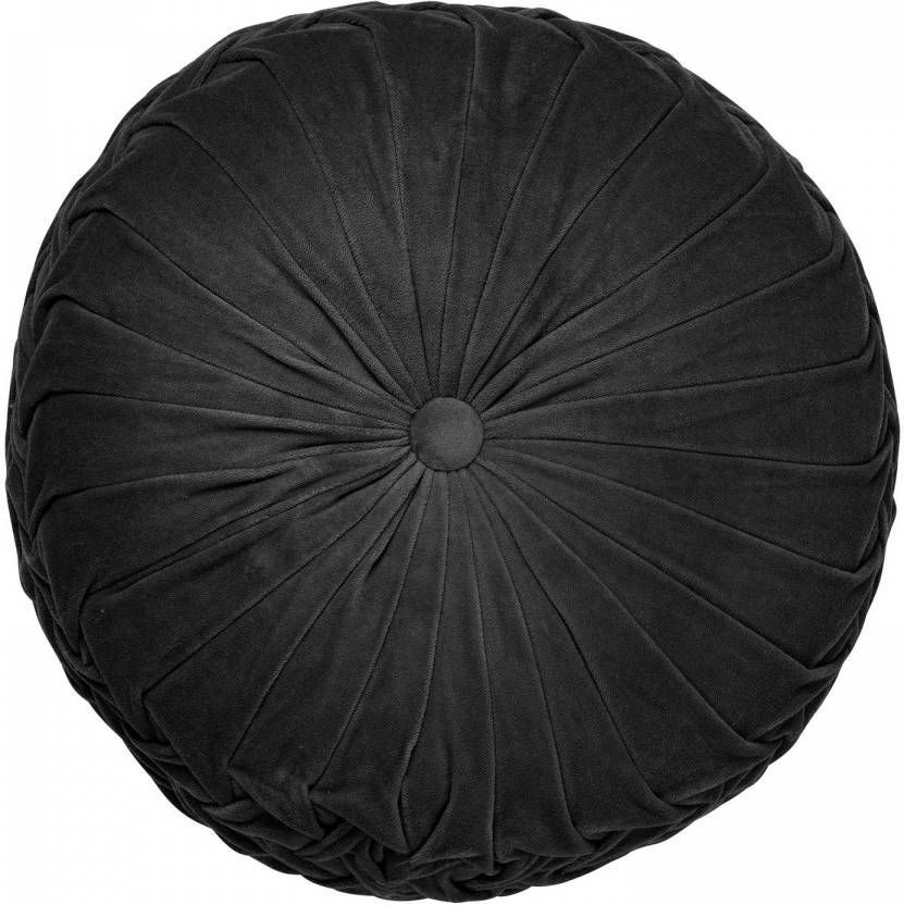 Dutch Decor KAJA Sierkussen rond velvet Raven 40 cm
