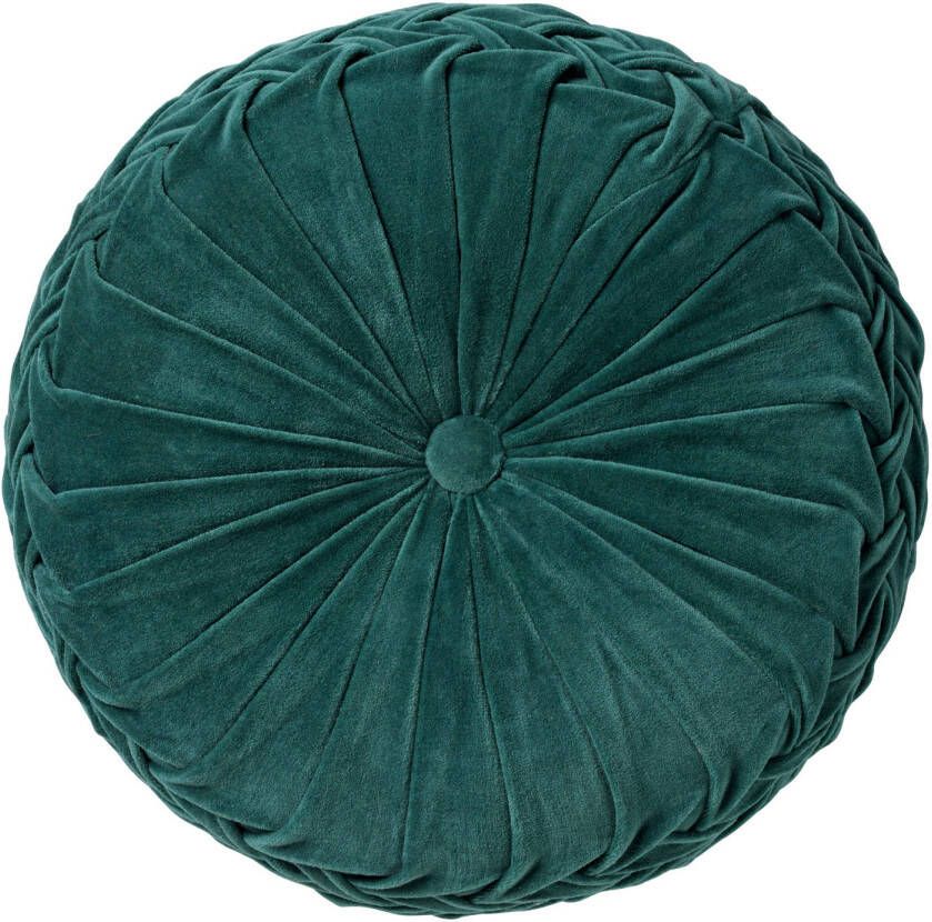 Dutch Decor Kaja Sierkussen Rond Velvet Sagebrush Green 40 Cm Groen