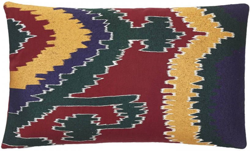 Dutch Decor Mars Kussenhoes Geborduurd 30x50 Cm Rood Geel Blauw Groen