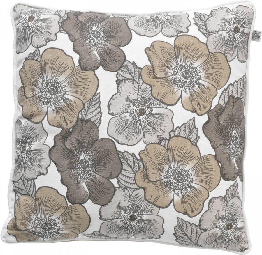 Dutch Decor Simone Sierkussen Met Bloemenprint Zand 45x45 Cm