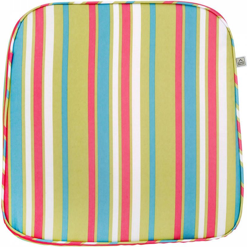 Dutch Decor Sunny Stoelkussen Met Strepen Multicolor 44x46x5 Cm Model Pk1