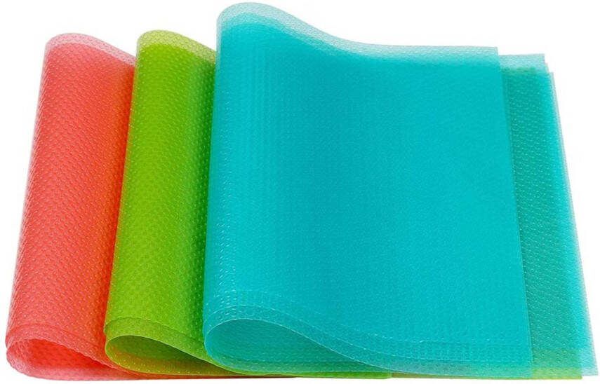 FLOKOO Koelkastmatten Placemat 9 Stuks Siliconen 45 X 29 Cm