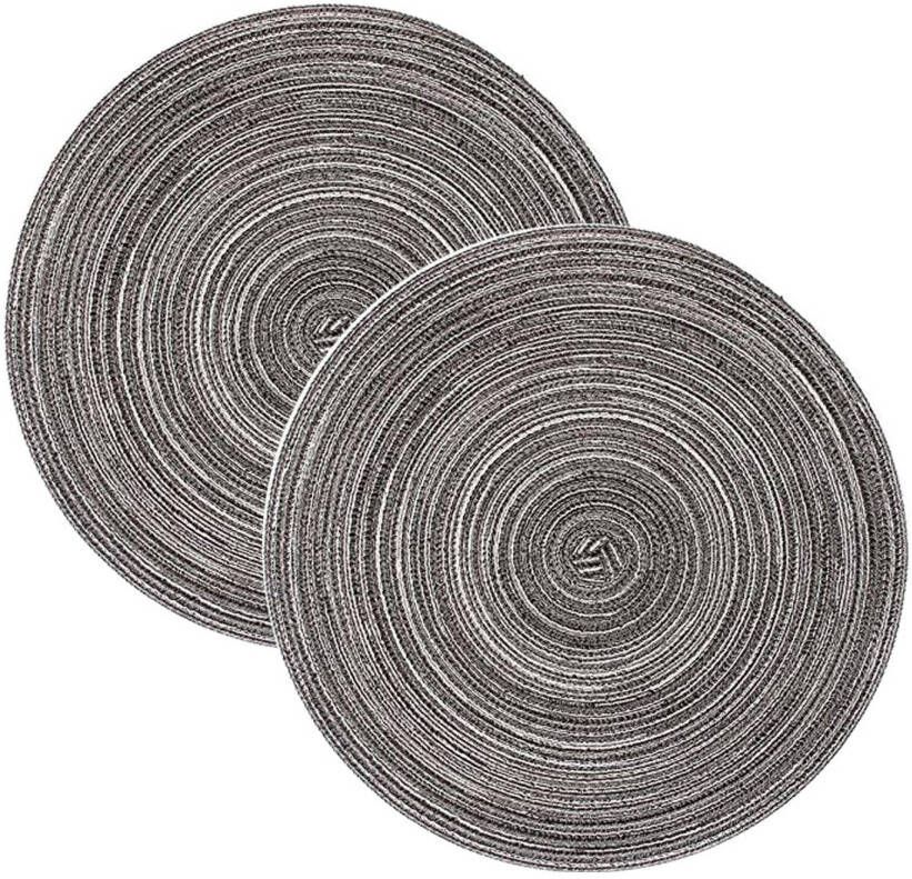 FLOKOO Placemat 2 Stuks Placemat 30 Cm Grijs