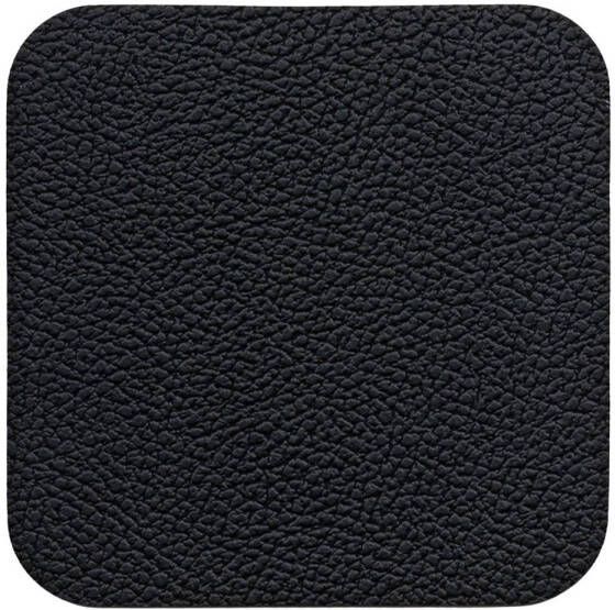 Jay Hill Onderzetters Vegan Leer Zwart 10 X 10 Cm 6 Stuks