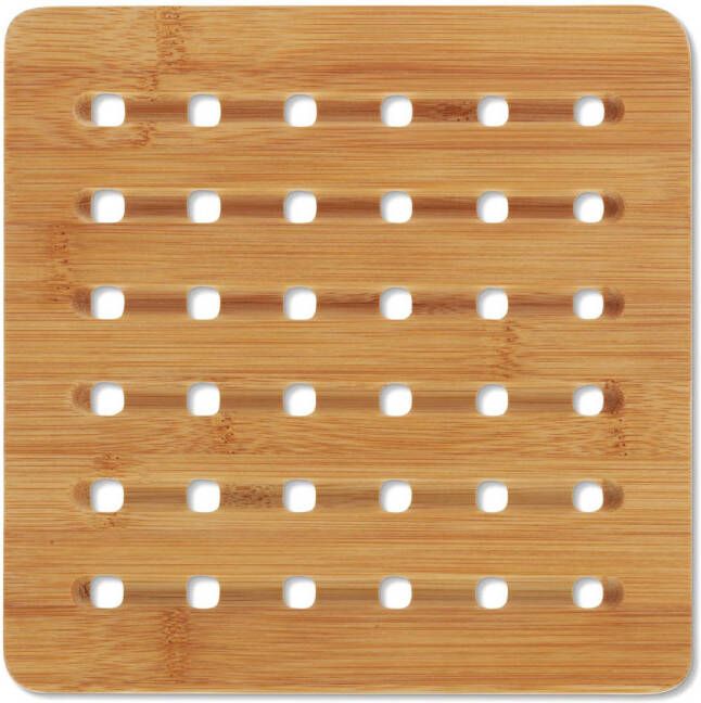 Kela Onderzetter Kian 20 X 20 Cm Bamboe Bruin