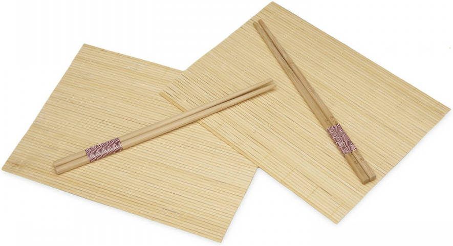 Kinvara Sushi Placemats En Eetstokjes 2 Personen Beige Placemats