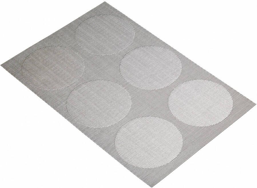 KitchenCraft Placemat 30 X 45 Cm Pvc/polyester Zilvergrijs