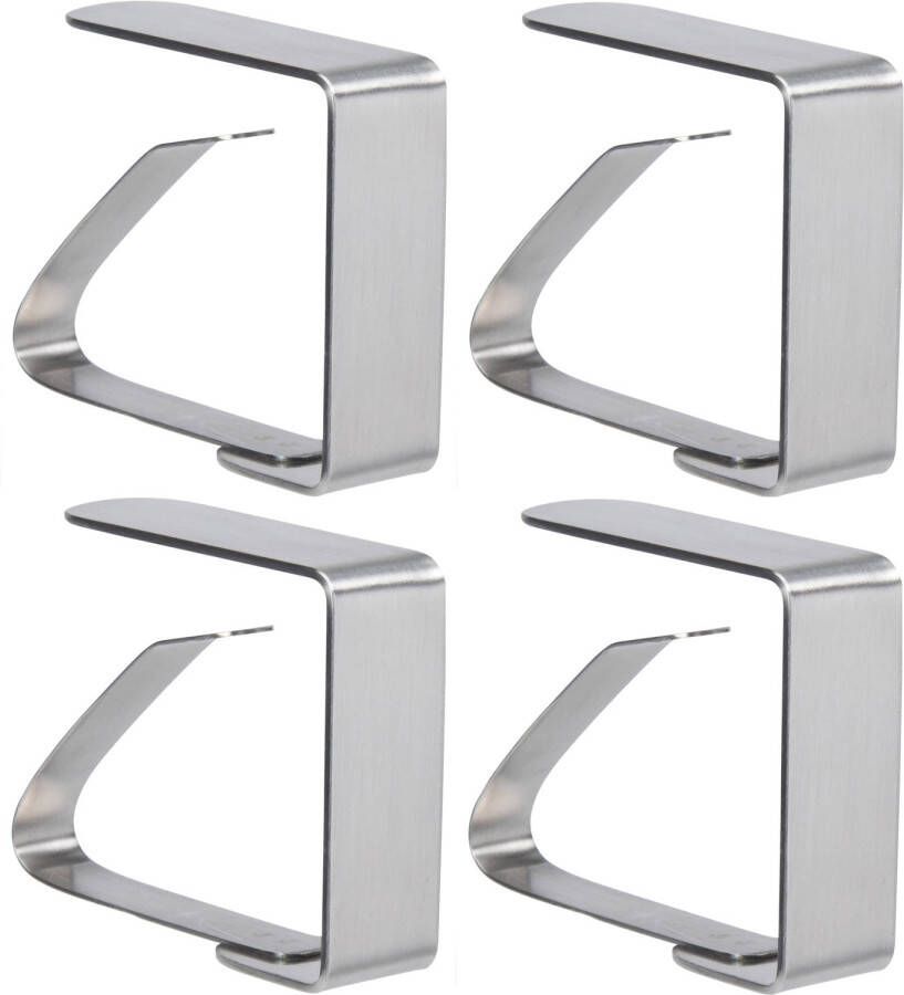 Merkloos 16x Stuks Tafelkleed Klemmen Rvs 4, 5 X 6 Cm Tafelkleedklemmen