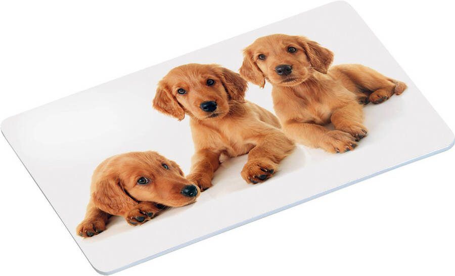Merkloos 2x Ontbijtbordjes/ontbijtplankjes Set Puppy Print 14 X 24 Cm Placemats