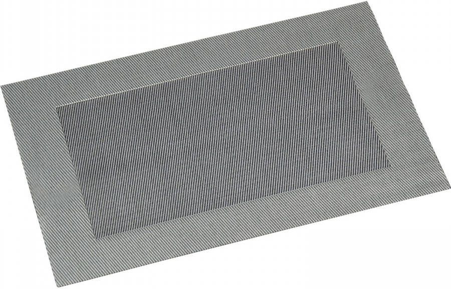 Merkloos 2x Rechthoekige Placemats Zilver Geweven 29 X 43 Cm Met Rand Placemats