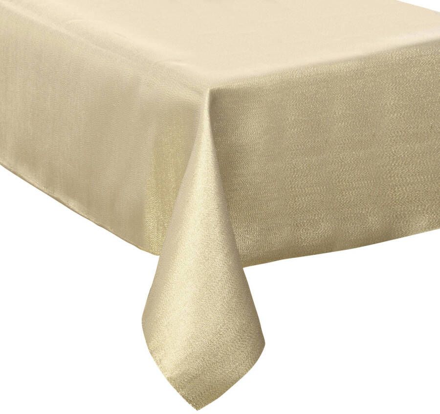 Merkloos 2x Stuks Tafelkleden/tafellakens Goud Sparkling Effect Van Polyester 140 X 240 Cm Tafellakens