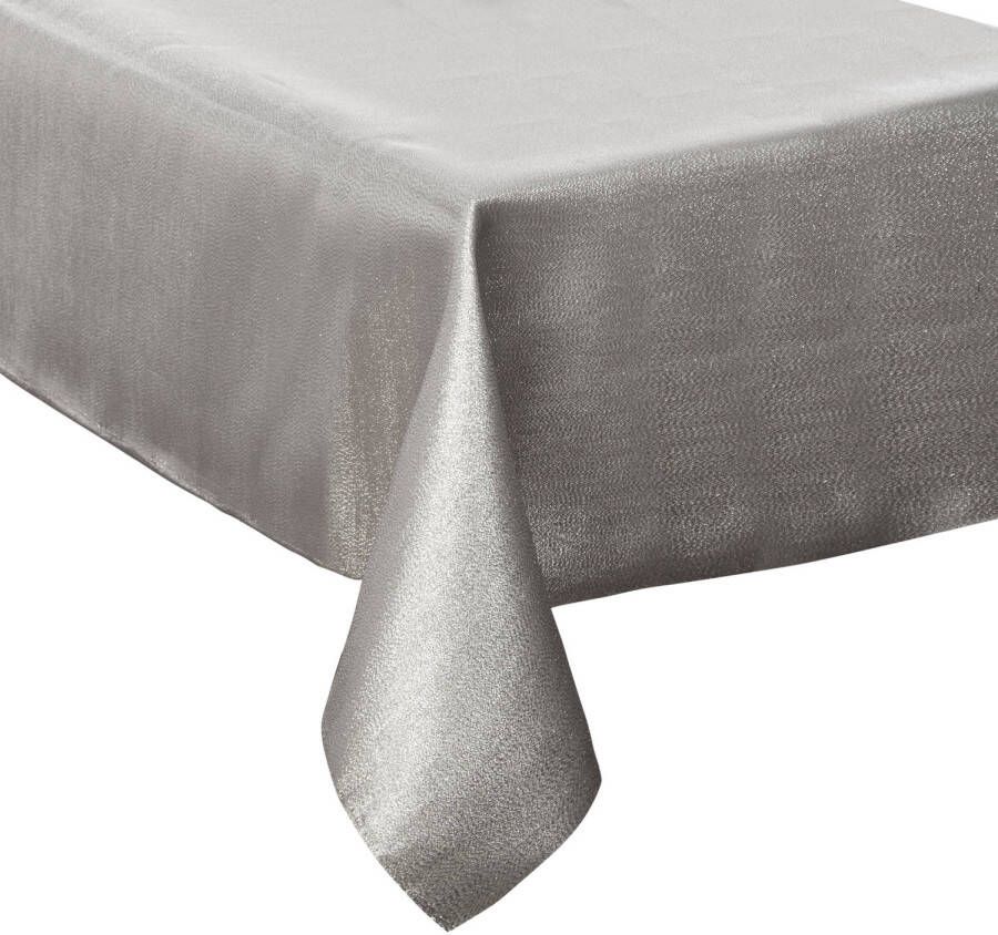 Merkloos 2x Zakjes Tafelkleden/tafellakens Zilver Sparkling Effect Van Polyester Formaat 140 X 240 Cm Tafellakens