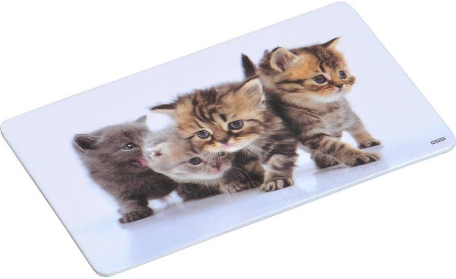 Merkloos 4x Ontbijtbordjes/ontbijtplankjes Set Kitten Print 14 X 24 Cm Placemats