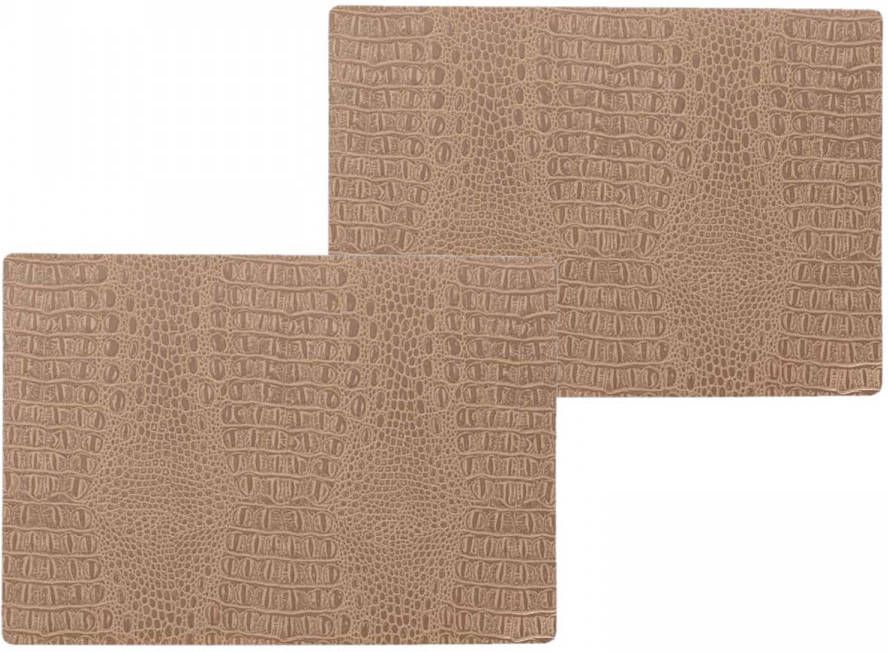 Wicotex 4x Stuks Stevige Luxe Tafel Placemats Coko Beige 30 X 43 Cm Placemats