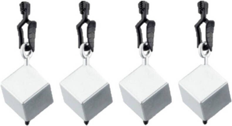 Merkloos 4x Stuks Tafelkleedgewichtjes Zilveren Vierkanten/blokken 3.5 Cm Tafelkleedgewichten