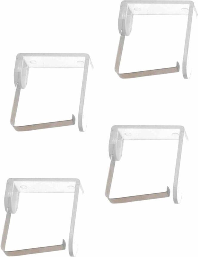 Merkloos 4x Tafelkleed Klemmen Transparant 4, 5 X 4, 5 Cm Kunststof Tafelkleedklemmen
