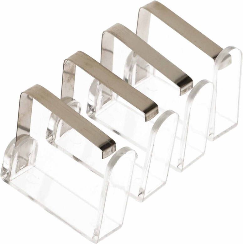 Merkloos 4x Tafelkleed Klemmen Zilver 5 X 4 Cm Rvs Tafelkleedklemmen