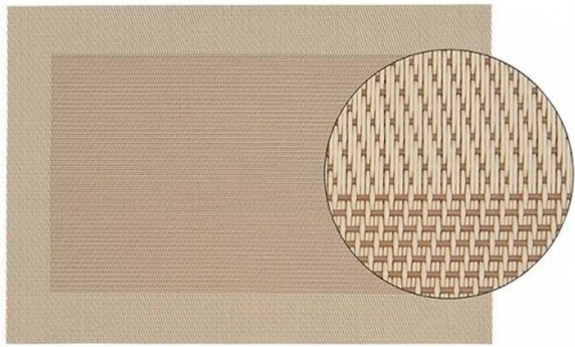 Merkloos 8x Placemats Beige/bruin Geweven/gevlochten Met Rand 45 X 30 Cm Placemats