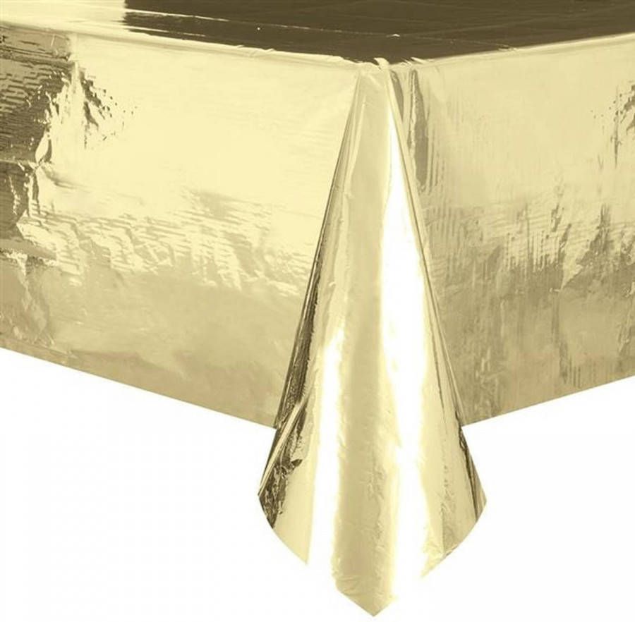 Merkloos Gouden Tafelkleed/tafellaken 137 X 274 Cm Folie Feesttafelkleden