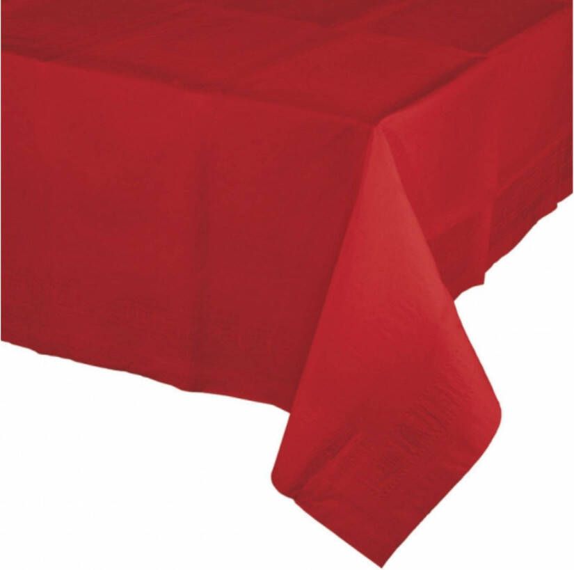 Merkloos Kerst Tafeldecoratie Tafelkleed Rood 274 X 137 Cm Papier Tafellakens