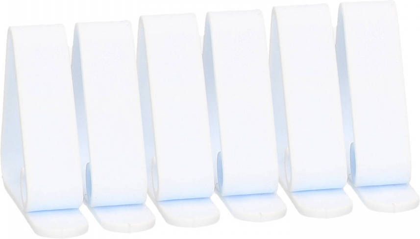 Merkloos Kunststof Tafelzeil Klemmen/klemmetjes Wit 5 X 4 Cm 12x Stuks Tafelkleedklemmen