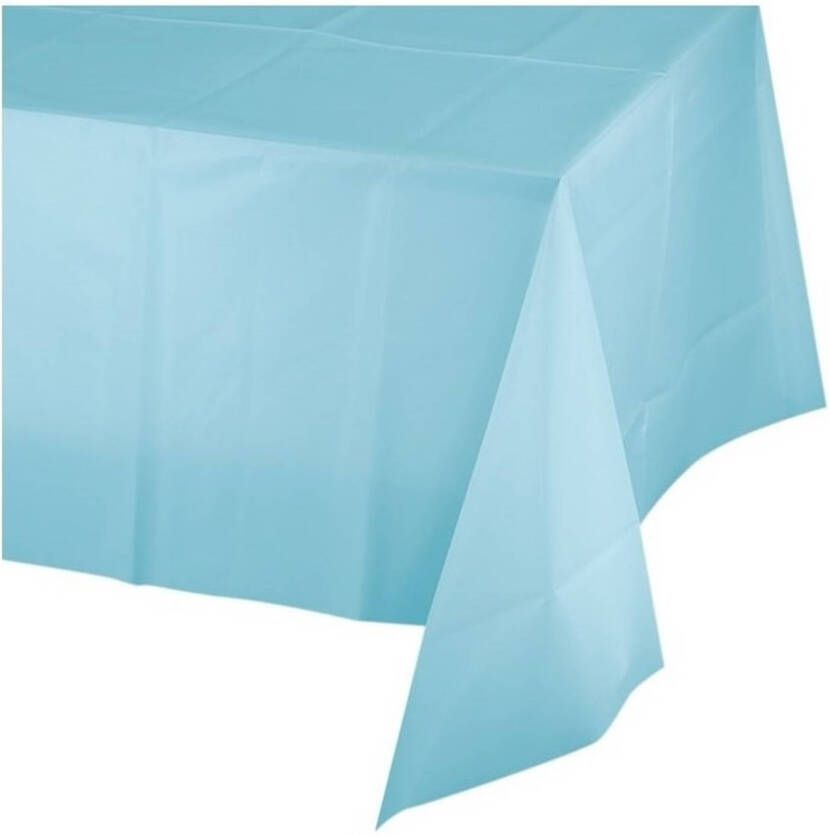 Merkloos Lichtblauw Plastic Tafelkleed 137 X 274 Cm Feesttafelkleden