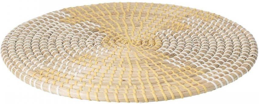 Secret de Gourmet Ronde Placemat Zeegras Geel/wit 35 Cm Placemats