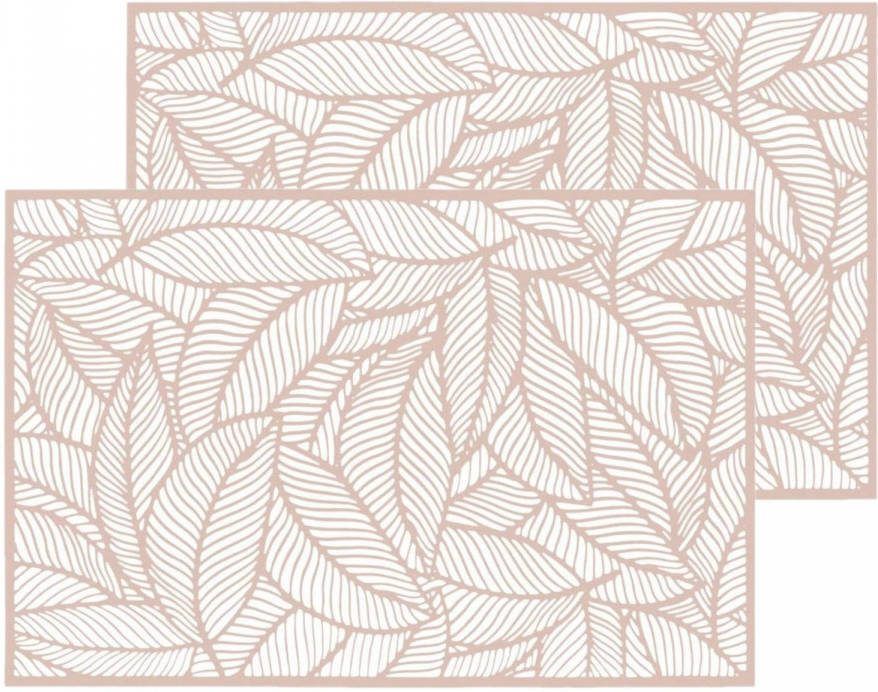 Secret de Gourmet Set Van 4x Stuks Placemats Jungle Roze Pvc 45 X 30 Cm Placemats