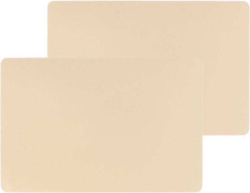 Secret de Gourmet Set Van 4x Stuks Placemats Pu leer/Leer Look Beige 45 X 30 Cm Placemats